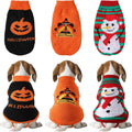 3 Pack Halloween Thanksgiving Christmas Dog Cat Sweaters Sets Dogs Fall Clothes Pumpkin Turkey Snowman Dog Cat Knit Sweaters Pets Costumes for Holiday Dogs Cats Pets(Medium)
