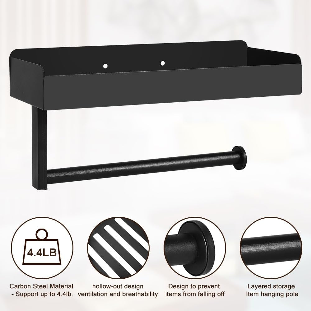 Magnetic Dog Leash Holder, Pet Stuff Organizer with Shelf Storage for Refrigerator, Metal Rack for Dog Collar Leash Toy Treats, Multifunctional Entryway Key Rack for Home Kitchen Bathroom