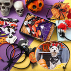18 Pcs Halloween Dog Headbands and Bandanas. Pet Costume Accessories