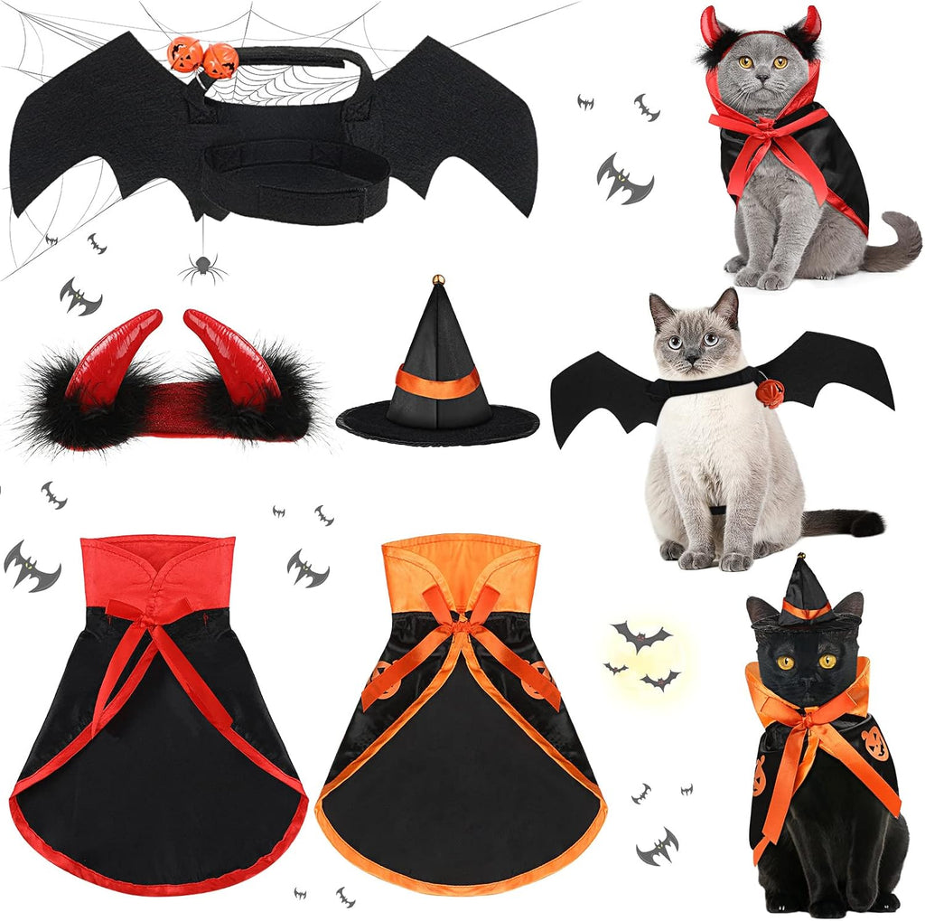 5 Pcs Cat Halloween Vampire Costume Halloween Pet