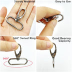 15Pcs 1.5 Inch Metal Lobster Clasps Claw Push Gate Silver Swivel Snap Hooks