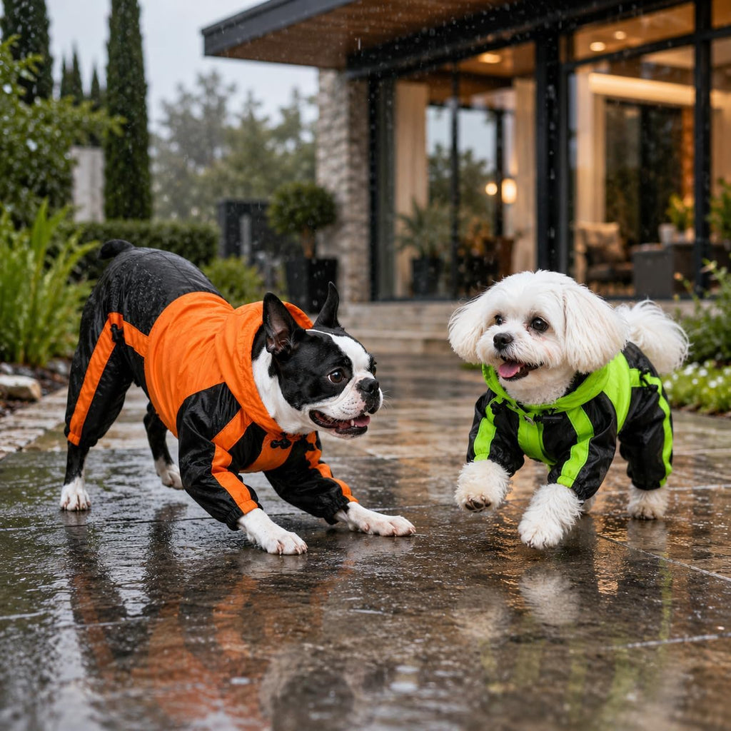Pet Apparel Large Dog Clothing Raincoat Pet Clothes Rain Coat for Big Large Dogs Red Green Waterproof (L-M, Green)