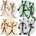 Halloween Bendable Figures - Set of 12 Flexible Dog and Cat Toys in 4 Spooky Designs, Fun Halloween Toys for Kids, Non-Candy Trick or Treat Supplies, and Party Favors