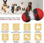 Dog Puzzle Toy Treat Dispenser Ball, Adjustable Rolling Dog Enrichment Toy & Slow Feeder for Medium Large Dogs, Mental Stimulation Toy to Keep Dogs Busy, L Red