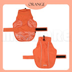 Waterproof Dog Raincoat with Reflective Strip, Adjustable Breathable Rain Coat Jacket with Leash Hole for Dogs (Orange, Medium)