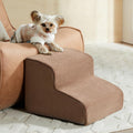 Dog Stairs for Small Dogs, 2-Steps Dog Ramp for Couch, Pet Stairs with Highly Supportive Foam and Non-Slip Bottom, Pet Steps for Cat & Doggie (High 11.8 Inch)