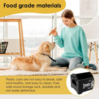 Dog Treat Container,Wooden Dog Biscuit Organiser with 2 Plastic Jars,Pet Treat Station for Dog and Cat,Storage Canister for Pet Owners and Lovers (Black)