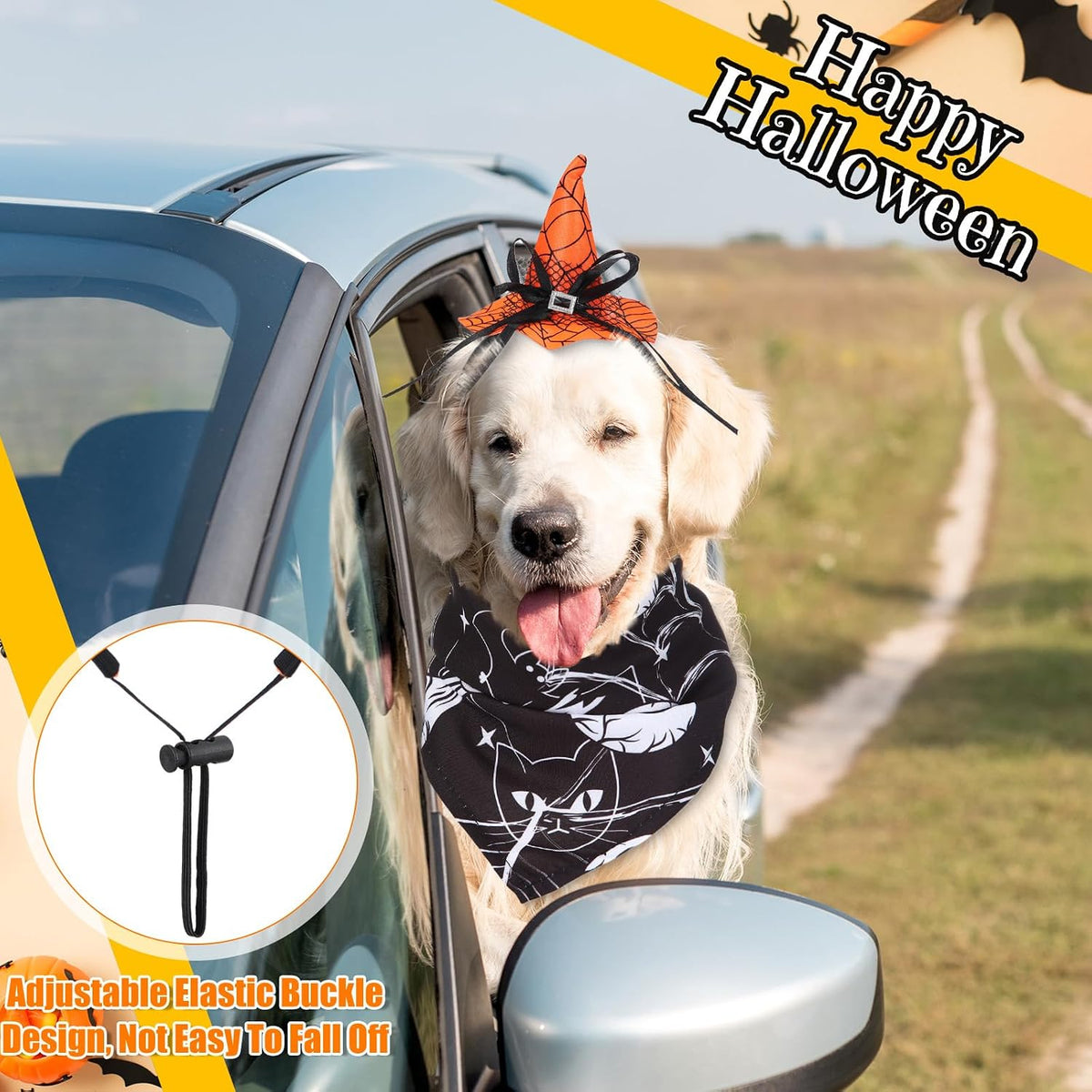 18 Pcs Halloween Dog Headbands and Bandanas. Pet Costume Accessories