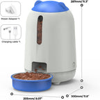 Automatic Cat Feeder with App, 2.4G Wifi Cat Food Dispenser, 3L Timed Cat Feeders for Dry Food, 10 Meals/Day, 6 Portions/Meal, Dual Power Supply Smart Pet Feeder for Cat, Blue