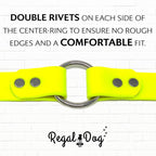 Waterproof Dog Collar, Nickel Double, Large Yellow