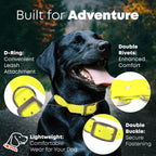 Waterproof Dog Collar, Nickel Double, Large Yellow