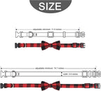 6Pcs Christmas Pet Costume Accessories Kit White Red Black Buffalo Check Plaids Dog Bandana Christmas Hat Adjustable Bow Tie Collar Pet Triangle Bib Kerchief Dog Scarf for Cat Puppy Dog, M