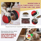 Dog Puzzle Toy Treat Dispenser Ball, Adjustable Rolling Dog Enrichment Toy & Slow Feeder for Medium Large Dogs, Mental Stimulation Toy to Keep Dogs Busy, L Red