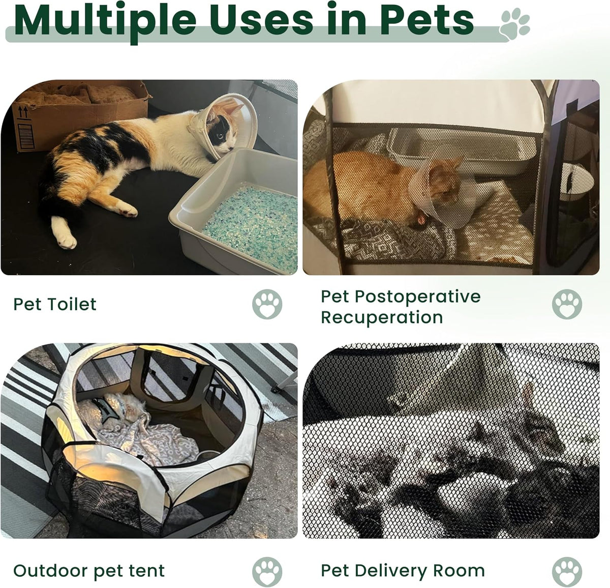 Pet Puppy Dog Playpen, Small Dog Tent Crates Cage Indoor/Outdoor, Portable Playpen for Cat, Foldable Pop up Dog Kennel Playpen with Carring Case, Removable Zipper Top, Dark Grey