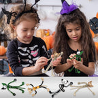 Halloween Bendable Figures - Set of 12 Flexible Dog and Cat Toys in 4 Spooky Designs, Fun Halloween Toys for Kids, Non-Candy Trick or Treat Supplies, and Party Favors