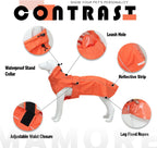 Waterproof Dog Raincoat with Reflective Strip, Adjustable Breathable Rain Coat Jacket with Leash Hole for Dogs (Orange, Medium)