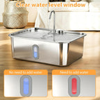 15L/4Gal Stainless Steel Dog Water Fountion Pet Fountain,1Set Filter