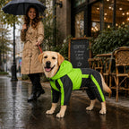 Pet Apparel Large Dog Clothing Raincoat Pet Clothes Rain Coat for Big Large Dogs Red Green Waterproof (L-M, Green)