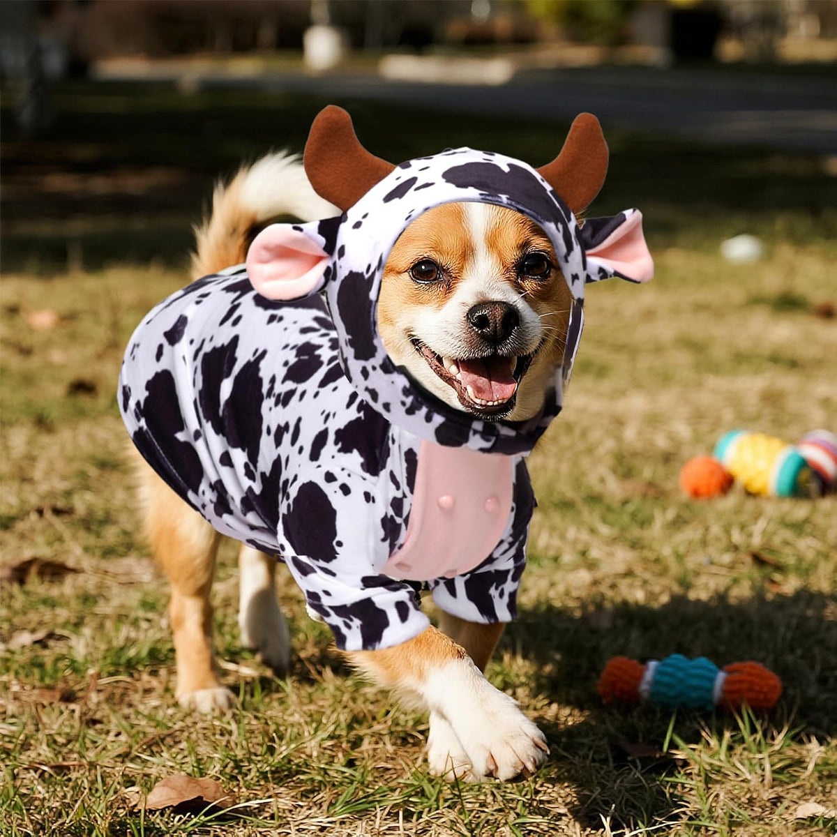 Dog Cow Costume Funny Pet Halloween Costumes for Halloween Dog Cat,S