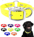 Waterproof Dog Collar, Nickel Double, Large Yellow