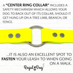 Waterproof Dog Collar, Nickel Double, Large Yellow