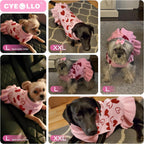 Valentines Dog Sweater Dress, Turtleneck Pullover Heart Outfit