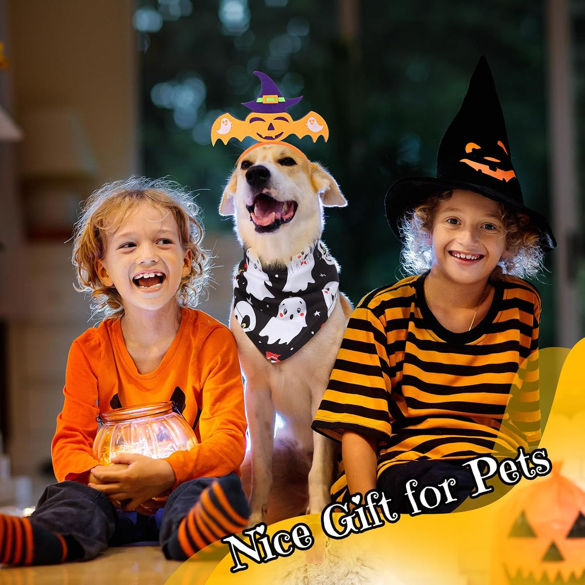 18 Pcs Halloween Dog Headbands and Bandanas. Pet Costume Accessories