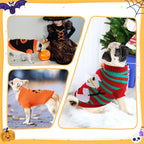 3 Pack Halloween Thanksgiving Christmas Dog Cat Sweaters Sets Dogs Fall Clothes Pumpkin Turkey Snowman Dog Cat Knit Sweaters Pets Costumes for Holiday Dogs Cats Pets(Medium)