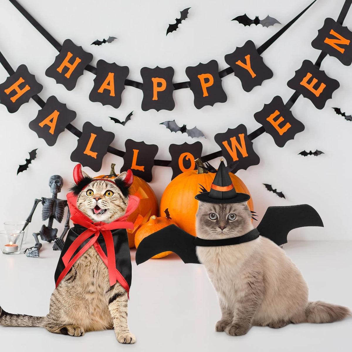 5 Pcs Cat Halloween Vampire Costume Halloween Pet