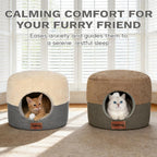 2-In-1 Cat Bed Cave, Cozy Covered Cat Beds for Indoor Cats,Pet Bed