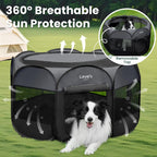 Pet Puppy Dog Playpen, Small Dog Tent Crates Cage Indoor/Outdoor, Portable Playpen for Cat, Foldable Pop up Dog Kennel Playpen with Carring Case, Removable Zipper Top, Dark Grey
