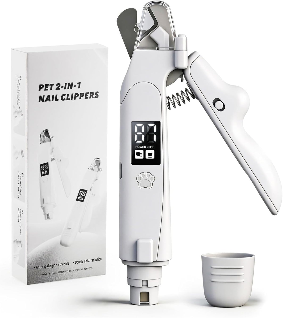 Dog Nail Clippers with Light, 2-In-1 Cat Nail Clippers