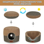 2-In-1 Cat Bed Cave, Cozy Covered Cat Beds for Indoor Cats,Pet Bed