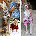 Plaid Dog Hoodie - British Style Warm Dog Sweater Shirt with Leash Hole,Pitbull Clothes Outfits,Winter Coat Apparel for All Breeds Puppy Girl Boy-Cat Apparel,Beige Xl-Xxlarge