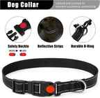 Dog Harness Collar and Leash Set - Dog Halter Harnesses Fits Small Medium Dogs (Black-M)