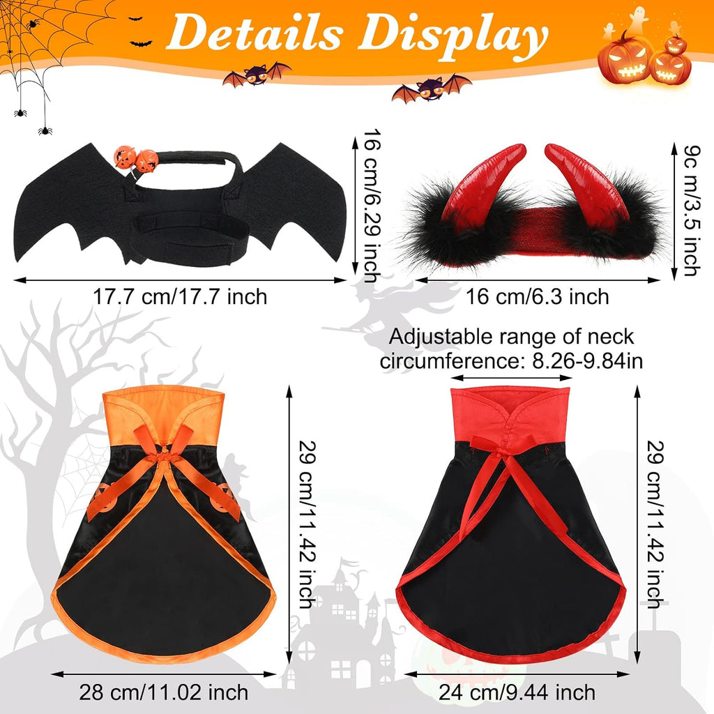 5 Pcs Cat Halloween Vampire Costume Halloween Pet